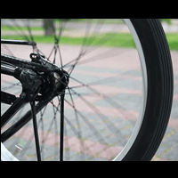 Bicycle wheel spinning